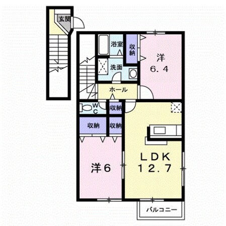 イースト丸亀 Aの物件間取画像